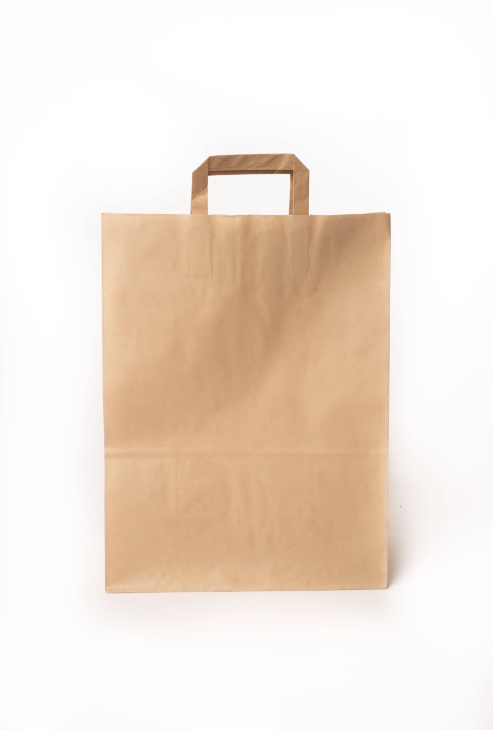 Paberist kott sangadega, 26 × 14 × 29 cm (pakendis 250 tk)