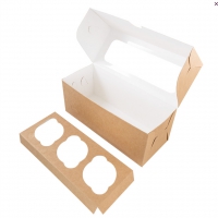 Muffinikarp 3-le, 25 × 17,5 × 10 cm (pakendis 25 tk) - 2