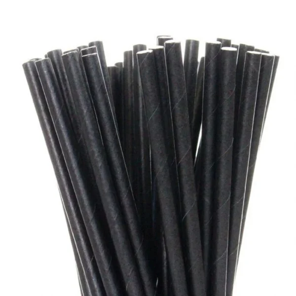 Mustad paberist joogikõrred Ø 6 mm, 197 mm — elegantne alternatiiv plastile