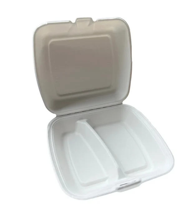 Suhkruroost 2-osaline einekarp 23×20×4 cm — komposteeritav take-away lahendus