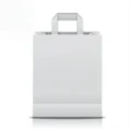 Valge paberkott 28×22×10 cm sangadega — universaalne pakend poodidele