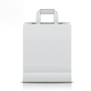 Valge paberkott 28×22×10 cm sangadega — universaalne pakend poodidele