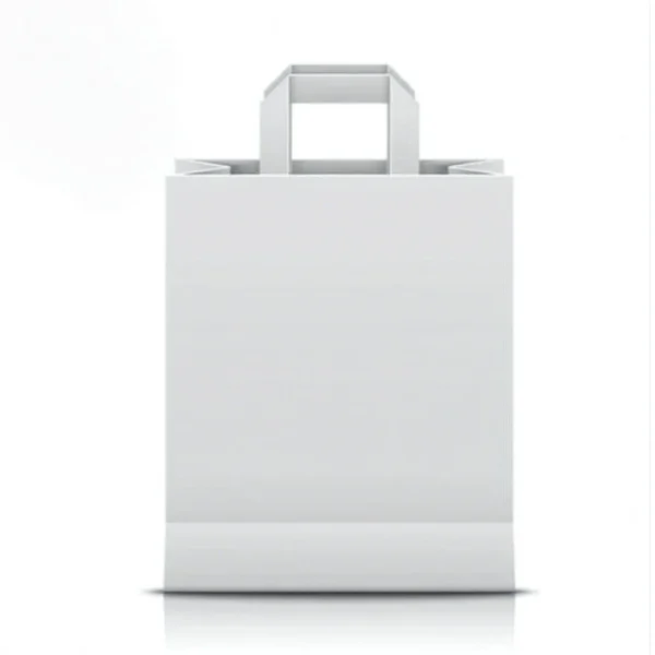 Valge paberkott 28×22×10 cm sangadega — universaalne pakend poodidele