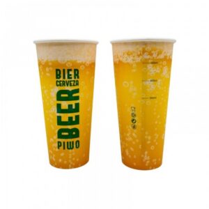 Paberist õllekruus 500 ml printiga "BEER" – SUP-vaba, hulgipakend 50tk